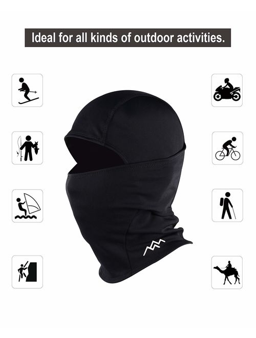 TRAILSIDE SUPPLY CO. Windproof Ski Mask Cold Weather Face Mask Motorcycle Balaclava Hood Black