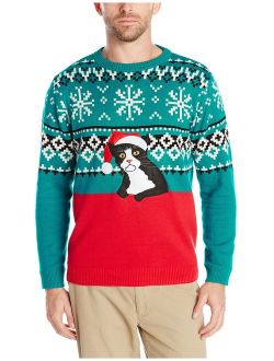 Alex Stevens Men's Fairisle Kitty Ugly Christmas Sweater