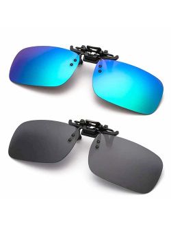 Polarized Clip-on Sunglasses Anti-Glare Driving Glasses for Prescription Glasses