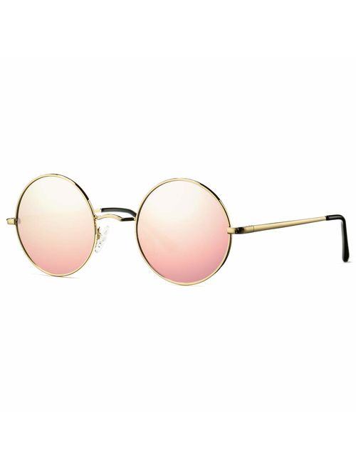 COASION Retro Small Round Polarized Sunglasses John Lennon Style Circle UV400 Sun Glasses