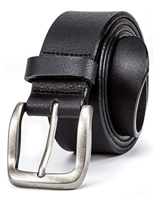Lebrutt Genuine Men's Leather Belt, Casual Jeans Belt for Men