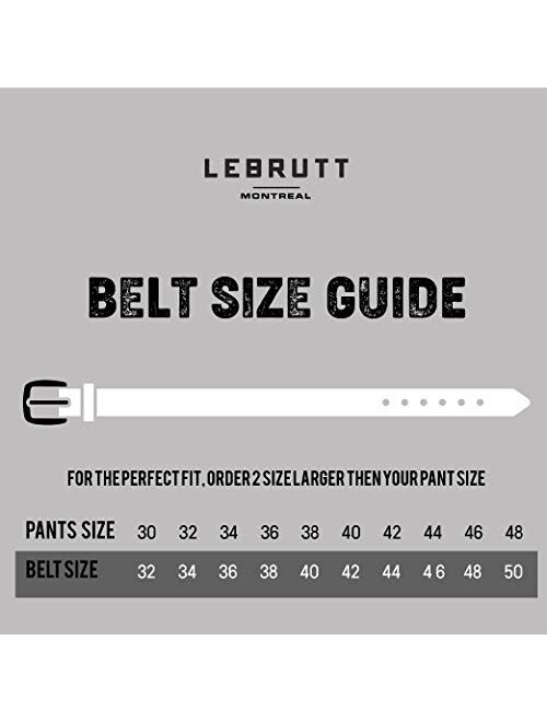 Lebrutt Genuine Men's Leather Belt, Casual Jeans Belt for Men