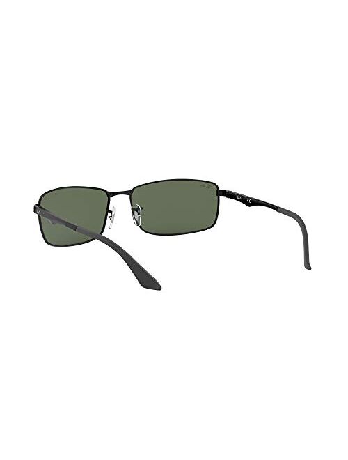 Ray-Ban Men's RB3498 Rectangular Metal Sunglasses