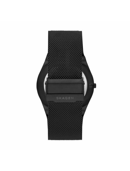 Skagen Men's Melbye Watch with Black Titanium Case and Stainless Steel Mesh