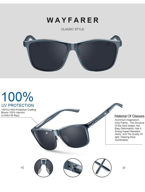 PAERDE Men's Polarized Sports Sunglasses for men Driving Cycling Fishing Golf Running Metal Frame Sun Glasses