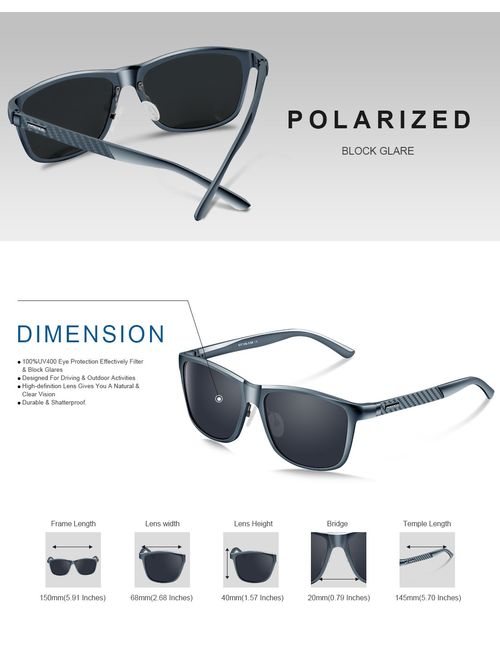 PAERDE Men's Polarized Sports Sunglasses for men Driving Cycling Fishing Golf Running Metal Frame Sun Glasses