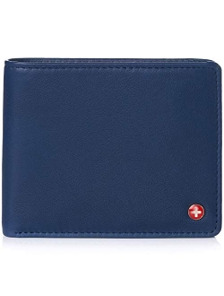 RFID Mathias Mens Wallet Deluxe Capacity Passcase Bifold With Divided Bill Section Camden Collection Comes in a Gift Box