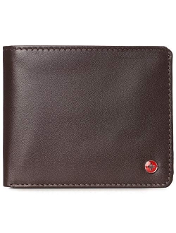 RFID Mathias Mens Wallet Deluxe Capacity Passcase Bifold With Divided Bill Section Camden Collection Comes in a Gift Box