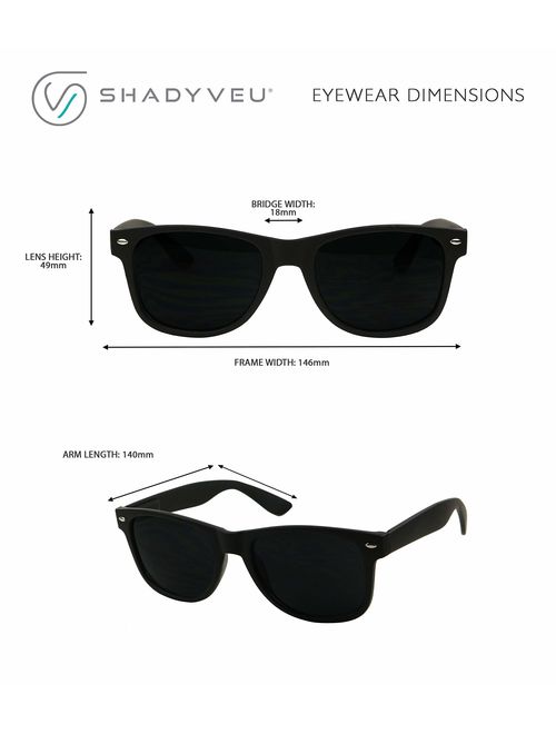 ShadyVEU Super Dark Black Lens Round Sunglasses UV Protection Spring Hinge Soft Matte Frame Fashion Shades