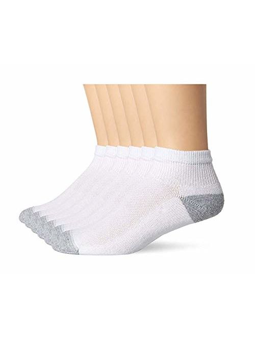 Hanes Mens FreshIQ X-Temp Comfort Cool Vent Ankle Socks, White/Grey