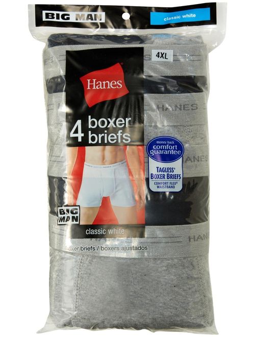 Hanes 4 Pack TAGLESS Boxer Briefs w/Flex Waistband