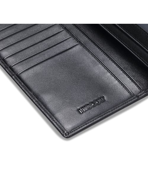 HISCOW Bifold Long Wallet with 15 Credit Card Slots - Italian Calfskin