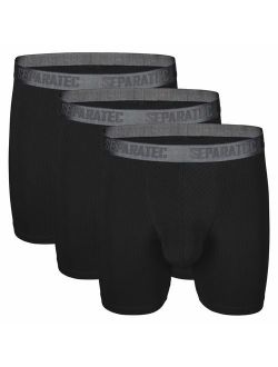 Men's 3 Pack Soft Modal Stylish Drop Needle Striped Boxer Briefs Underwear