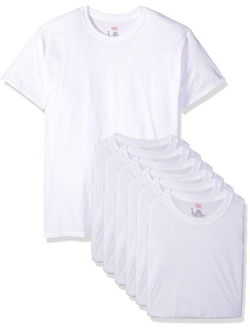 Hanes Men's Cotton Solid Short Sleeve Classics 6 Pack Crew Neck Tee