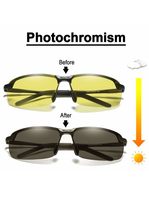 Polarized Photochromic Outdoor Sports Driving Sunglasses for Men Women AntiGlareEyewear Ultra-Light Sun Glasses