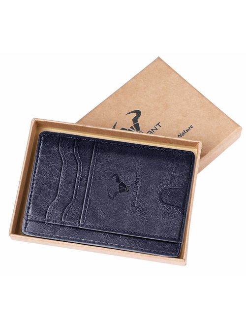 Slim Wallet,Bulliant Skinny Minimal Thin Pocket Wallet For Men 7Cards 3.15"x4.5",RFID Blocking,Gift-Boxed