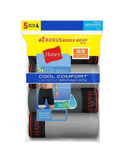 Mens FreshIQ Cool Comfort Breathable Mesh Long Leg Boxer Brief 5-Pack (LBMCBZ)