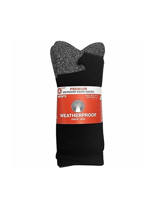 Weatherproof Premium 4-Pair Men's Wool Blend Crew Socks