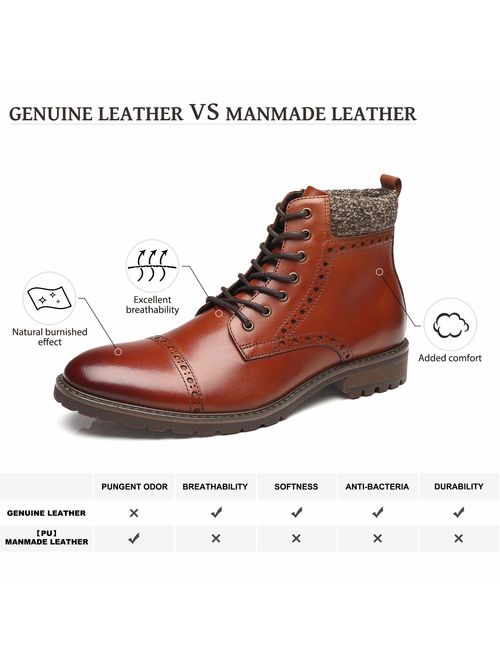 La Milano Men's Leather Cap Toe Lace Up Winter Casual Dress Boot Classic Comfortable Dress Shoes for Men