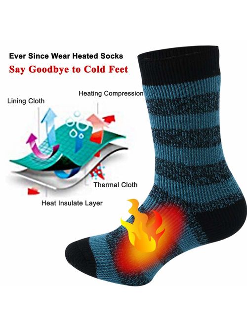 Warm Thermal Socks, Three street Unisex Winter Fur Lined Boot Thick Insulated Heated Socks For Cold Weather