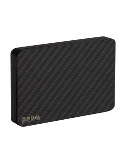 PITAKA Magwallet,Minimalist Slim Carbon Fiber Modular Card Holder RFID Blocking Wallet-Matte Finish/Twill