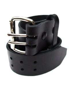 Mens Heavy Duty Black Leather Belt 2" Wide