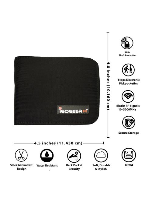 Men Wallet - Men Pocket Wallet M05 Black with Rfid by IGOGEER - Safest Zip Around Wallet - Awesome Gift Box - Buy Now - Get a Special Bonus!