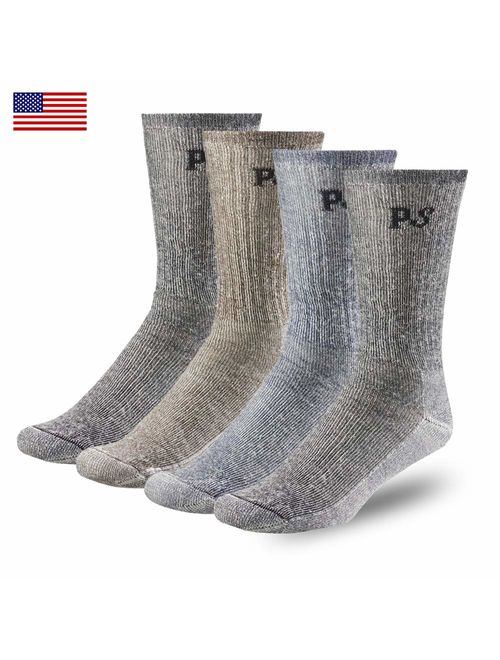 PEOPLE SOCKS Men's Women's Merino wool crew socks 4 pairs 71% premium with Arch support Made in USA