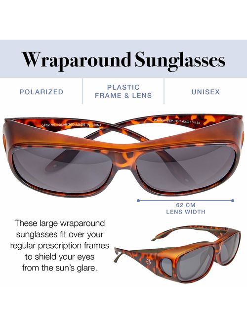 Over Glasses Sunglasses for Men & for Women, UV Protection Fit Over Polarized Wrap Arounds