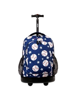 J World New York Sunny Rolling Backpack for School & Travel, 17 inch