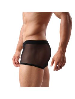 Men's Underwear Sexy Mesh Breathable Boxer Briefs Low Rise Cool Boxers Pack Set