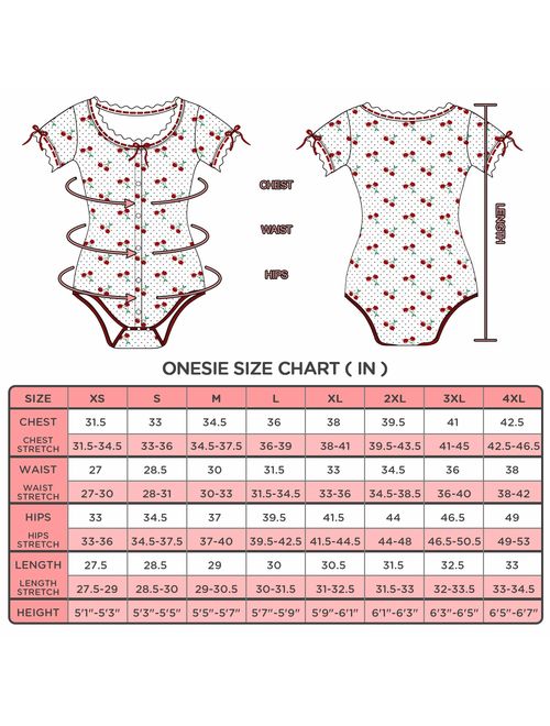 Littleforbig Adult Baby Diaper Lover (ABDL) Button Crotch Adult Baby Onesie Bodysuit - Lolita Glitter Cherry Onesie