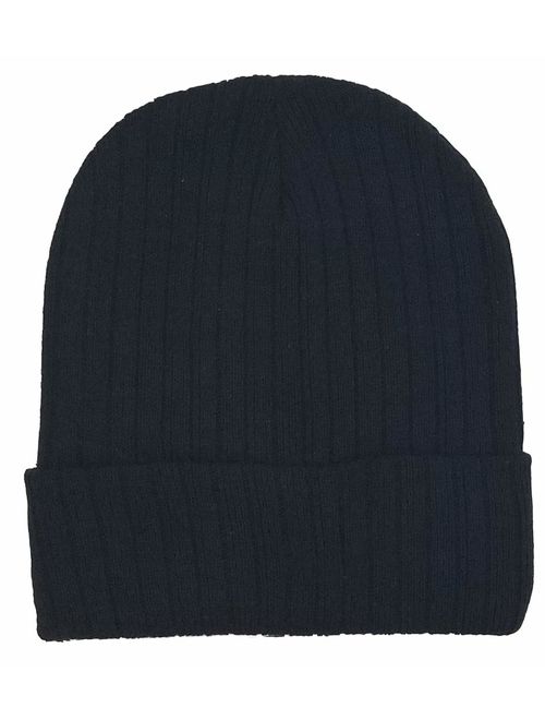 12 Pack Winter Beanie Hats for Men Women, Warm Cozy Knitted Cuffed Skull Cap, Wholesale