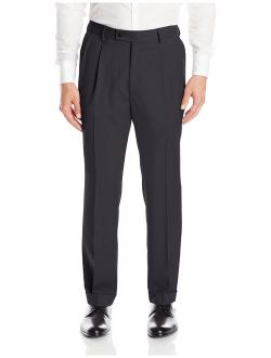 Louis Raphael ROSSO Men's Pleated Easy Care Dress Pant with Hidden Flex Waistband