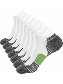 Men's Athletic Running Socks 7 Pairs Thick Cushion Ankle Socks for Men Sport Low Cut Socks 6-9/10-12