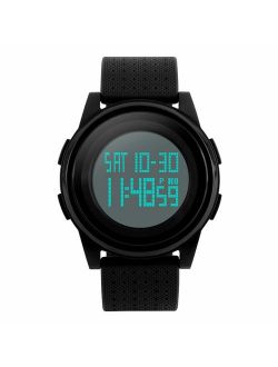MJSCPHBJK Men's Digital Sports Watch LED Screen Electronic Military Waterproof Watches for Outdoor Running with Stopwatch LED Screen
