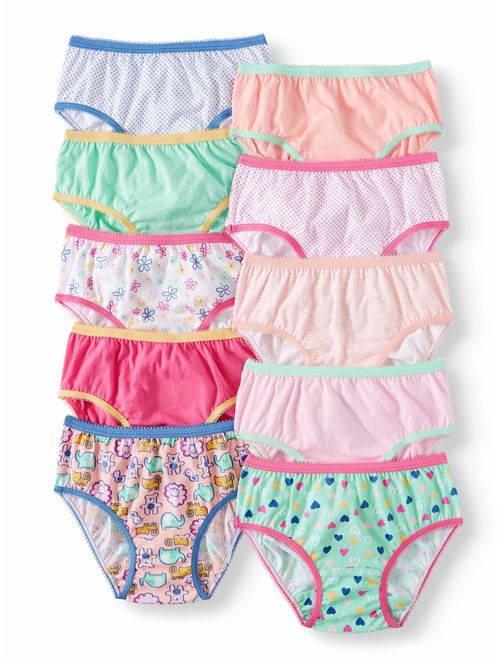 Wonder Nation Toddler Girls Underwear Cotton Brief Panties, 10-pack (Toddler Girls)