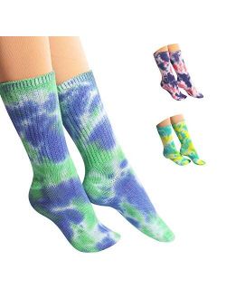 DREAM SLIM - A Collection of Funny Novelty Fashion Colorful Cool Crazy Skateboard Tie Dye Crew Dress Socks 5 Pack/6 Pack