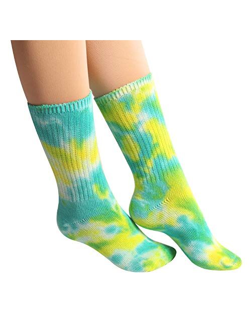 DREAM SLIM - A Collection of Funny Novelty Fashion Colorful Cool Crazy Skateboard Tie Dye Crew Dress Socks 5 Pack/6 Pack