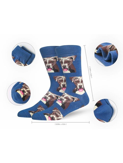 Dress Socks for Men & Women,6-Pair Dress Cool Colorful Fancy Novelty Funny Casual Cotton Crew Socks with Crazy Art Patterned