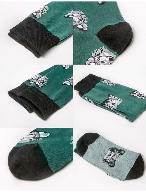 Dress Socks for Men & Women,6-Pair Dress Cool Colorful Fancy Novelty Funny Casual Cotton Crew Socks with Crazy Art Patterned