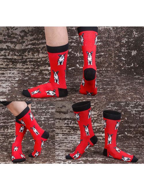 Dress Socks for Men & Women,6-Pair Dress Cool Colorful Fancy Novelty Funny Casual Cotton Crew Socks with Crazy Art Patterned