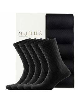 NUDUS Men's Bamboo Ankle | Quarter | Dress Socks, 5-Pair Gift Box, Premium Quality
