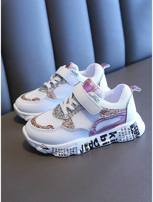 Toddler Girls Glitter Letter Print Sole Trainers