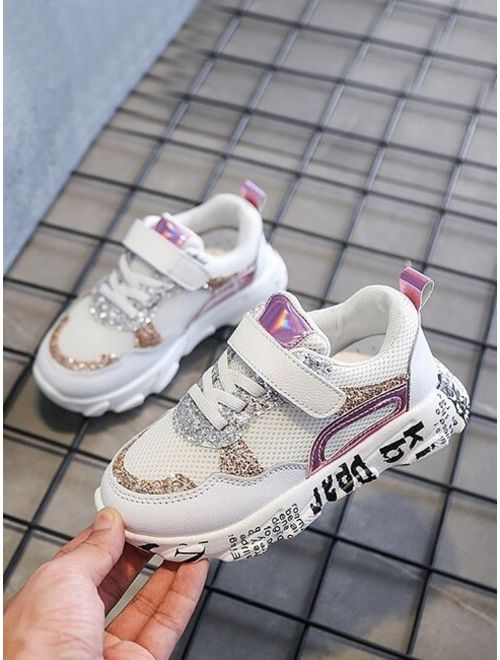Toddler Girls Glitter Letter Print Sole Trainers