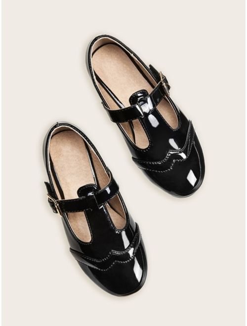Toddler Girls Buckle Strap Patent Flats