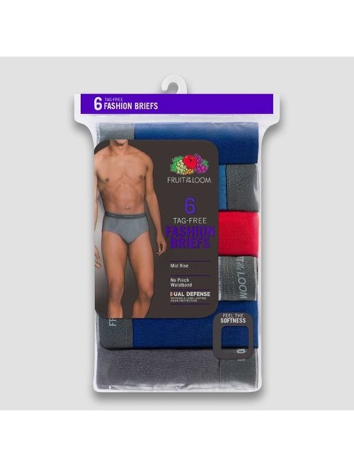 Fruit of the Loom Men's 6pk Briefs Assorted Multi-Colored
