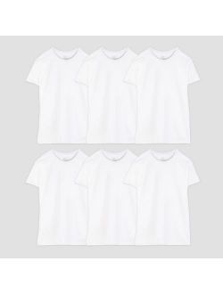 XL Fruit of the Loom Mens 4Pack White Crew-Neck Undershirts Cotton T-Shirts
