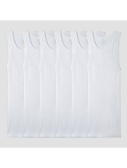 Men's 6pk Tank A-Shirt White