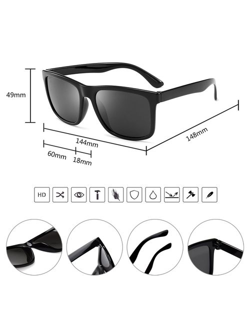 Polarized Sunglasses for Men TR90 Unbreakable Mens Sunglasses Driving Sun Glasses For Men/Women